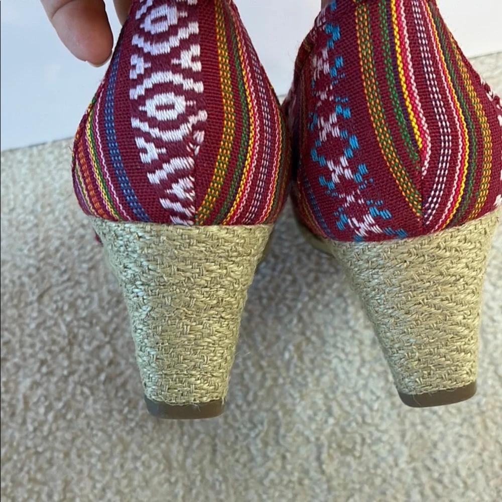 Sonoma Multicolor Espadrille Indigenous Patterned Wedge Shoes - Fabric Upper